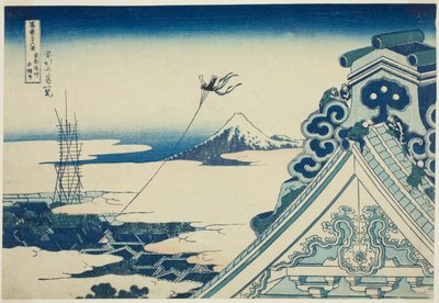 Poseł ze świątyni Hongan-ji w członku Asakusa Edo (świątynia Toto Asakusa Hongan-ji), z serii „Ti rty x widoki glicynia górska (Fugaku Kasaju Rokukatsura)” autorstwa Katsushika Hokusai