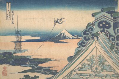 Honganji u Asakusa w Edo Toto Asakusa Honganji, z cyklu Trzydzieści sześć widoków..., ca. 1830-32. autorstwa Katsushika Hokusai