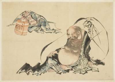 Toitai & Asahina Saburo leżący (2) Naszkicować) autorstwa Katsushika Hokusai