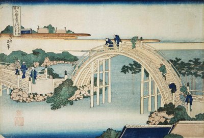 Humbak przy moście Kameido Tenjin, w latach 1827-1830. autorstwa Katsushika Hokusai