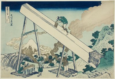 W górach prowincji Totomi (Totomi sanchu), z cyklu „Trzydzieści sześć widoków na górę Fuji (Fugaku sanjurokkei)” autorstwa Katsushika Hokusai