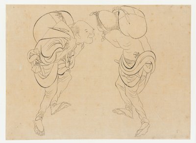 Robotnicy, koniec XVIII-początek XIX wieku. autorstwa Katsushika Hokusai