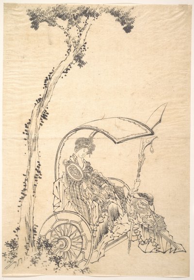 Dama w rydwanie autorstwa Katsushika Hokusai