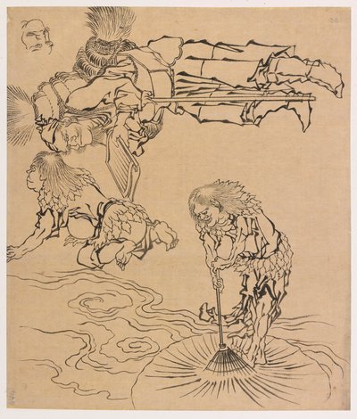 Istoty legendarne, koniec XVIII-początek XIX wieku. autorstwa Katsushika Hokusai