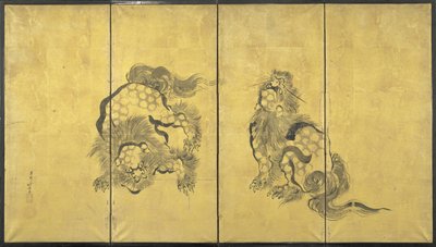 Lwy autorstwa Katsushika Hokusai