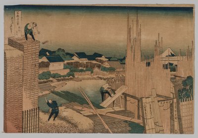 Skład drewna, 1760-1849. autorstwa Katsushika Hokusai