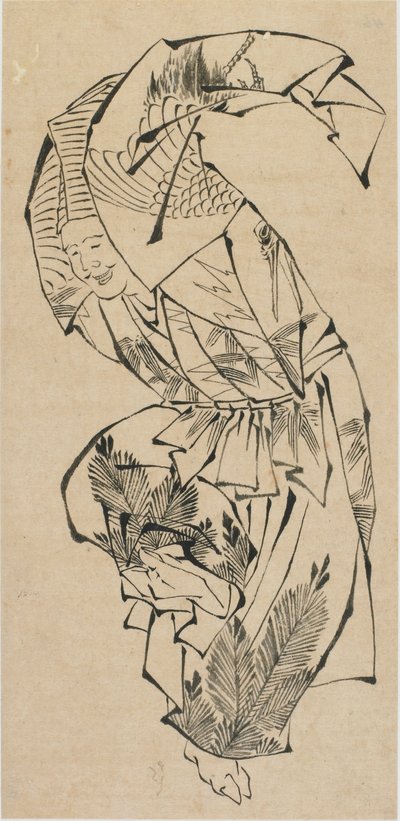 Tancerz, Manzai, koniec XVIII – początek XIX wieku. autorstwa Katsushika Hokusai