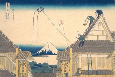 Sklep Mitsui . . , komar. 1830-32. autorstwa Katsushika Hokusai