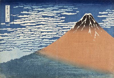 Góra Fuji w bezchmurną pogodę (znana również jako Czerwona Fuji), ok. 1830 (odbitka drewniana) autorstwa Katsushika Hokusai