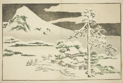Góra Fuji zimą, z Księgi obrazkowej realistycznych obrazów Hokusai autorstwa Katsushika Hokusai