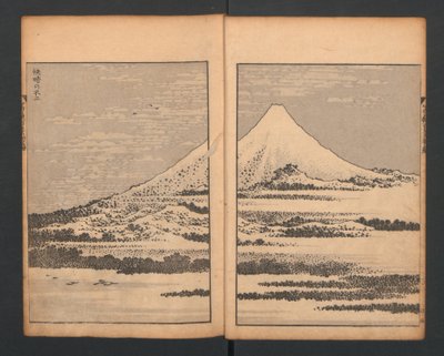 Góra Fuji z bambusowego gaju, ze stu widoków góry Fuji, 1835. autorstwa Katsushika Hokusai