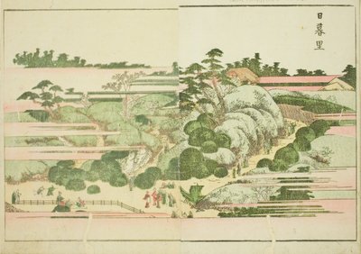 Nippori, z ilustrowanej książki „Picture Book of Amusements of the East (Ehon Azuma asobi)” autorstwa Katsushika Hokusai