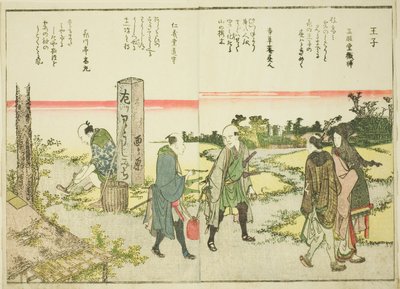 Oji, z tom. 1 ilustrowanej książki „Piękne widoki na wschodnią stolicę w skrócie (Toto shokei ichiran)” autorstwa Katsushika Hokusai