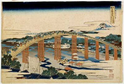Okazaki Yahagi B Ri d Geo Ver Urban. Japonia sen p Hayashi t Hokusai (1760-1894) autorstwa Katsushika Hokusai