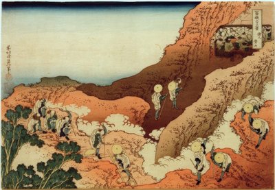 Pielgrzymi wspinają się na górę Fuji autorstwa Katsushika Hokusai
