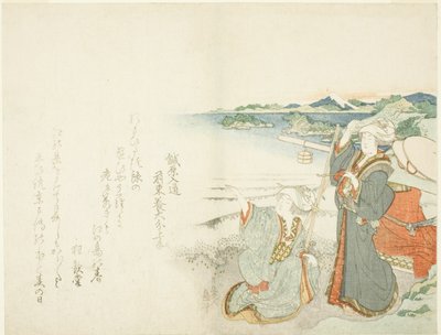 Dzień lg Rimage i Enoshima autorstwa Katsushika Hokusai