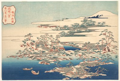 „Sosny i fale w Ryūtō” (Ryūtō shōtō), z cyklu „Osiem widoków z Wysp Ryūkyū” (Ryūkyū hakkei) autorstwa Katsushika Hokusai