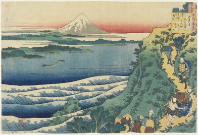 Wiersz Yamabe no Akahito, ze stu wierszy wyjaśnionych przez pielęgniarkę, ok. 1839 (kolorowy drzeworyt) autorstwa Katsushika Hokusai