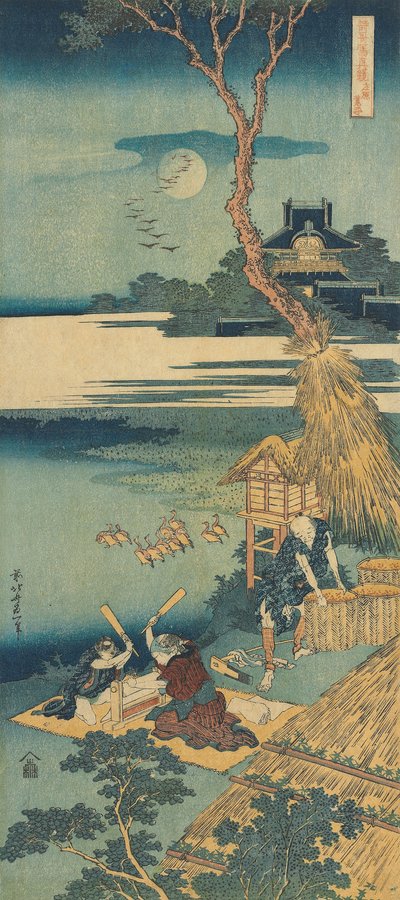 Rycina z cyklu „Prawdziwe lustro chińskich i japońskich wierszy autorstwa Katsushika Hokusai