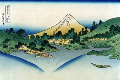 Odbicie góry Fuji w jeziorze Kawaguchi widziane z przełęczy Misaka w prowincji Kai (z trzydziestu sześciu widoków góry Fuji). Grafiki Katsushika Hokusai (1760-1849) autorstwa Katsushika Hokusai