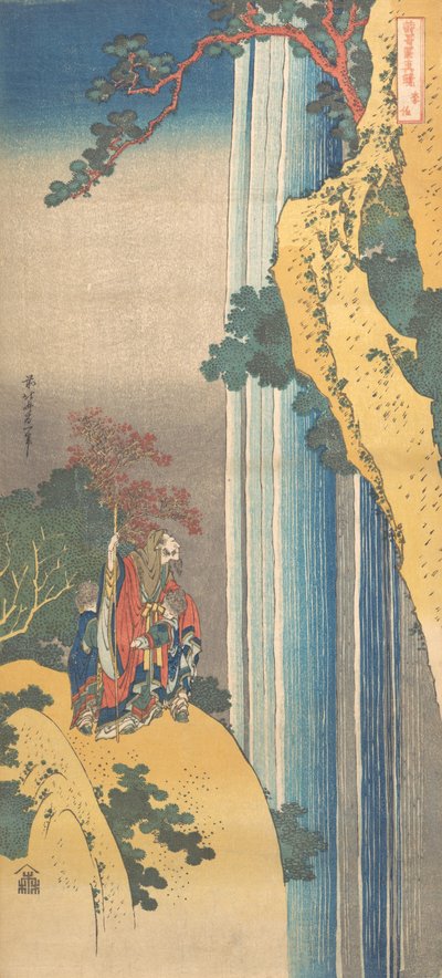 Ri Haku z cyklu Lustra wierszy japońskich i chińskich Shiika shashin kyo, ca..., ca. 1832. autorstwa Katsushika Hokusai