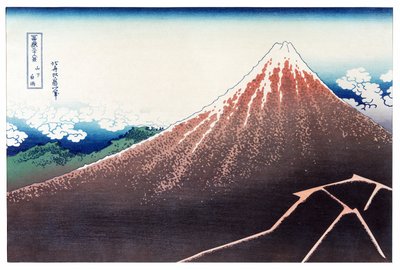 Sanka Haku z 36 widoków na górę Fuji, wyd. ok. 1890 (kolorowy drzeworyt) autorstwa Katsushika Hokusai