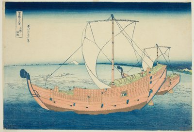 Sea Lane w prowincji Kazusa (Kazusa no kairo), z serii „Trzydzieści sześć widoków na górę Fuji (Fugaku sanjurokkei)” autorstwa Katsushika Hokusai