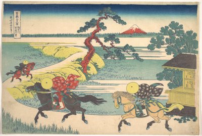 Wioska Sekiya nad rzeką Sumida (Sumidagawa Sekiya no sato), z cyklu „Trzydzieści sześć widoków góry Fuji” (Fugaku sanjūrokkei) autorstwa Katsushika Hokusai