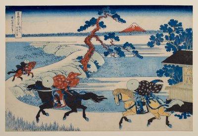 Wioska Sekiya nad rzeką Sumida, z cyklu „Trzydzieści sześć widoków góry Fuji” autorstwa Katsushika Hokusai