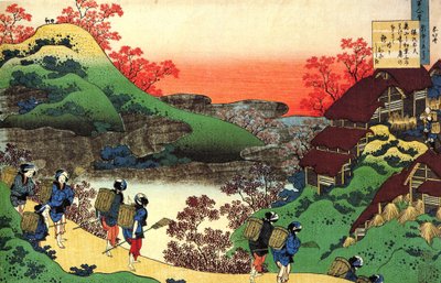 Seria stu wierszy stu poetów: ""Sarumaru Dayu"" Rycina Katsushika Hokusai (1760-1849) (szkoła ukiyo-e) ok. 1830 r. Państwowy Ermitaż Sankt Petersburg Rosja autorstwa Katsushika Hokusai