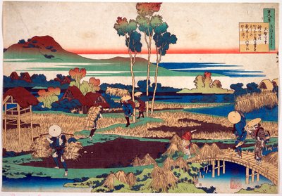 Serie des Cent poemes de cent poetes : ""Tenchi Tenno"" Estampe de Katsushika Hokusai (1760-1849) (ecole ukiyo-e) vers 1830 State Hermitage Saint Petersbourg autorstwa Katsushika Hokusai