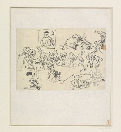 Szkice Shishi autorstwa Katsushika Hokusai