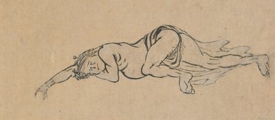 Śpiący, koniec XVIII-początek XIX wieku. autorstwa Katsushika Hokusai