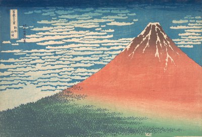 South Wind, Clear Sky Gaifu kaisei, znany również jako Red Fuji, z serii Thirt..., ca. 1830-32. autorstwa Katsushika Hokusai