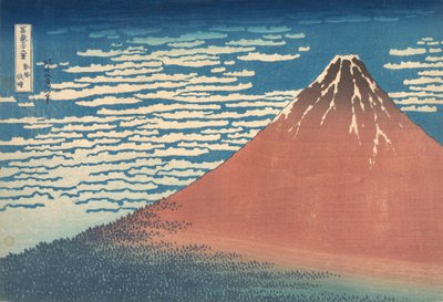 South Wind, Clear Sky Gaifu kaisei, znany również jako Red Fuji, z serii Thirt..., ca. 1830-32. autorstwa Katsushika Hokusai