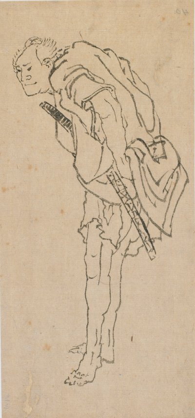 Stojący mężczyzna, koniec XVIII-początek XIX wieku. autorstwa Katsushika Hokusai