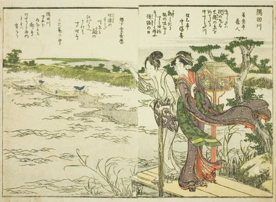 Rzeka Sumida, od obj. 1 ilustrowanej książki „Piękne widoki na wschodnią stolicę w skrócie (Toto shokei ichiran)” autorstwa Katsushika Hokusai