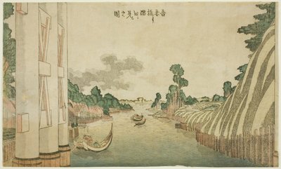 Rzeka Sumida widziana z mostu Azuma (Azumabashi yori Sumida wo miru no zu), z grupy krajobrazów w stylu zachodnim autorstwa Katsushika Hokusai