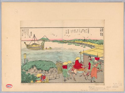 Wejście do Tokaido w Takanawie (Takanawa no chidori) autorstwa Katsushika Hokusai