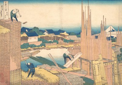 Kazuo Tachikawa Honjo Honjo Tachikawa, z serii s trzykrotnie x widoków również na Fuji. . . , komar. 1830-32. autorstwa Katsushika Hokusai