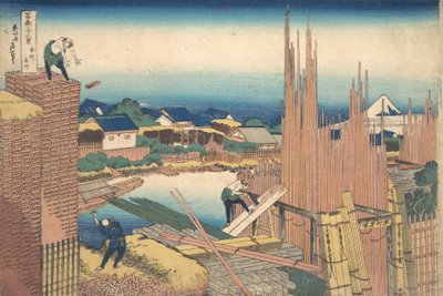 Kazuo Tachikawa Honjo Honjo Tachikawa, z serii s trzykrotnie x widoków również na Fuji. . . , komar. 1830-32. autorstwa Katsushika Hokusai
