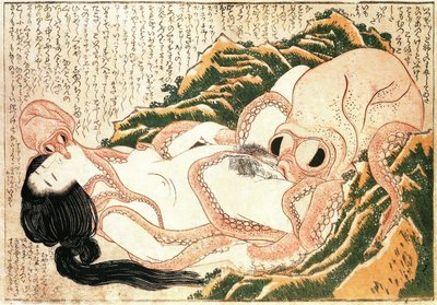 Sen żony rybaka autorstwa Katsushika Hokusai