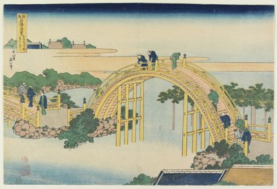 Most Drum w świątyni Kameido Tenjin autorstwa Katsushika Hokusai