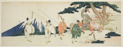 Wschodnia podróż sławnego poety Ariwary i Narihira autorstwa Katsushika Hokusai