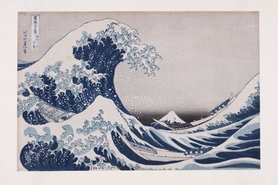 Kotlina głębinowej fali u wybrzeży Kanagawy (Kanagawa-oki nami ura) (kolorowy drzeworyt) autorstwa Katsushika Hokusai