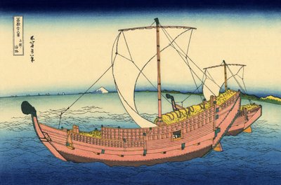 Szlak morski Kazusa, ok. 1830 r. (drewnodruk) autorstwa Katsushika Hokusai