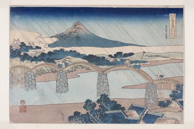 Obecność B Powód? P Rovinse (Most Kintai, kraj Su?) autorstwa Katsushika Hokusai