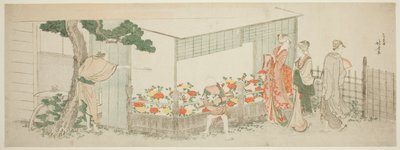 Pokaz piwonii autorstwa Katsushika Hokusai