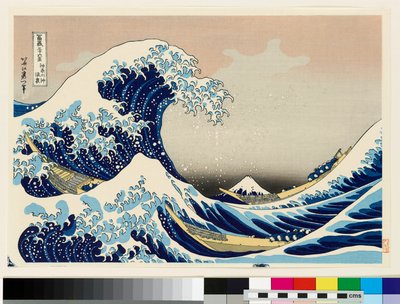 Pod falą u wybrzeży Kanagawy, XX wiek (drzeworyt) autorstwa Katsushika Hokusai