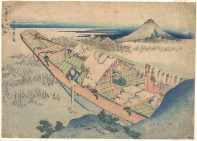 Ushibori w prowincji Hitachi (Jōshū Ushibori), z cyklu „Trzydzieści sześć widoków góry Fuji” (Fugaku sanjūrokkei) autorstwa Katsushika Hokusai